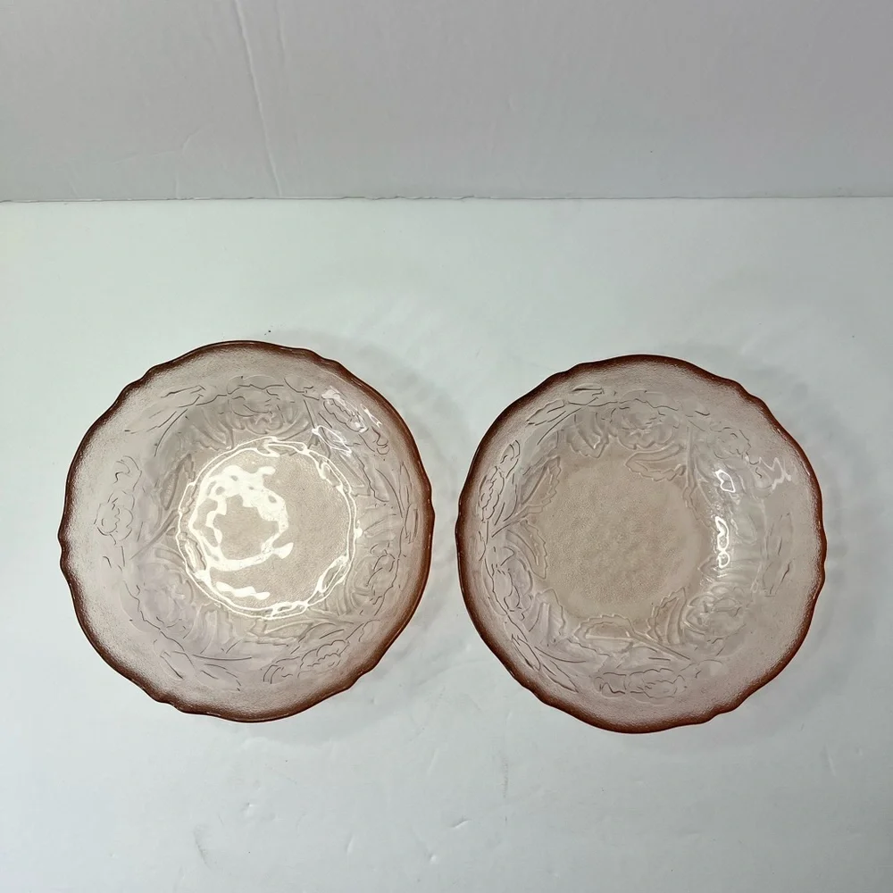 Arcoroc Pink Depression Glass Bowl - Pink Rose 6